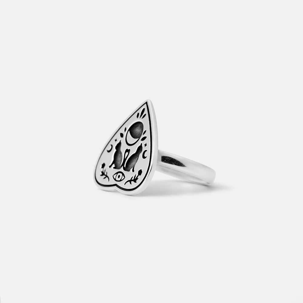 Purplehecate Cat Ouija Sterling Silver Ring