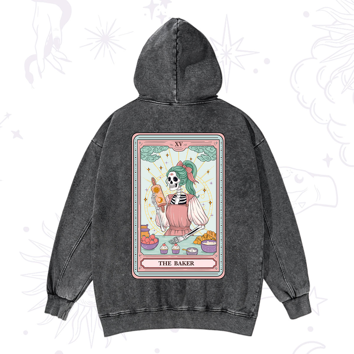 Purplehecate The Bakery Tarot Card Washed Hoodie