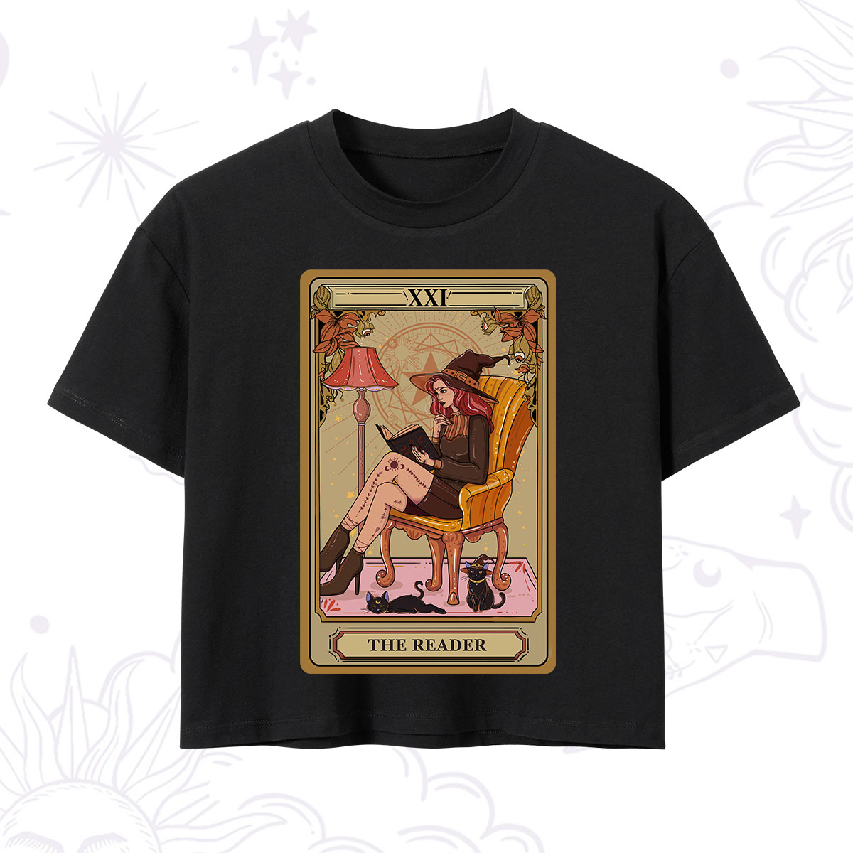 Purplehecate The Reader �C Cat Mom Tarot Crop T-Shirt