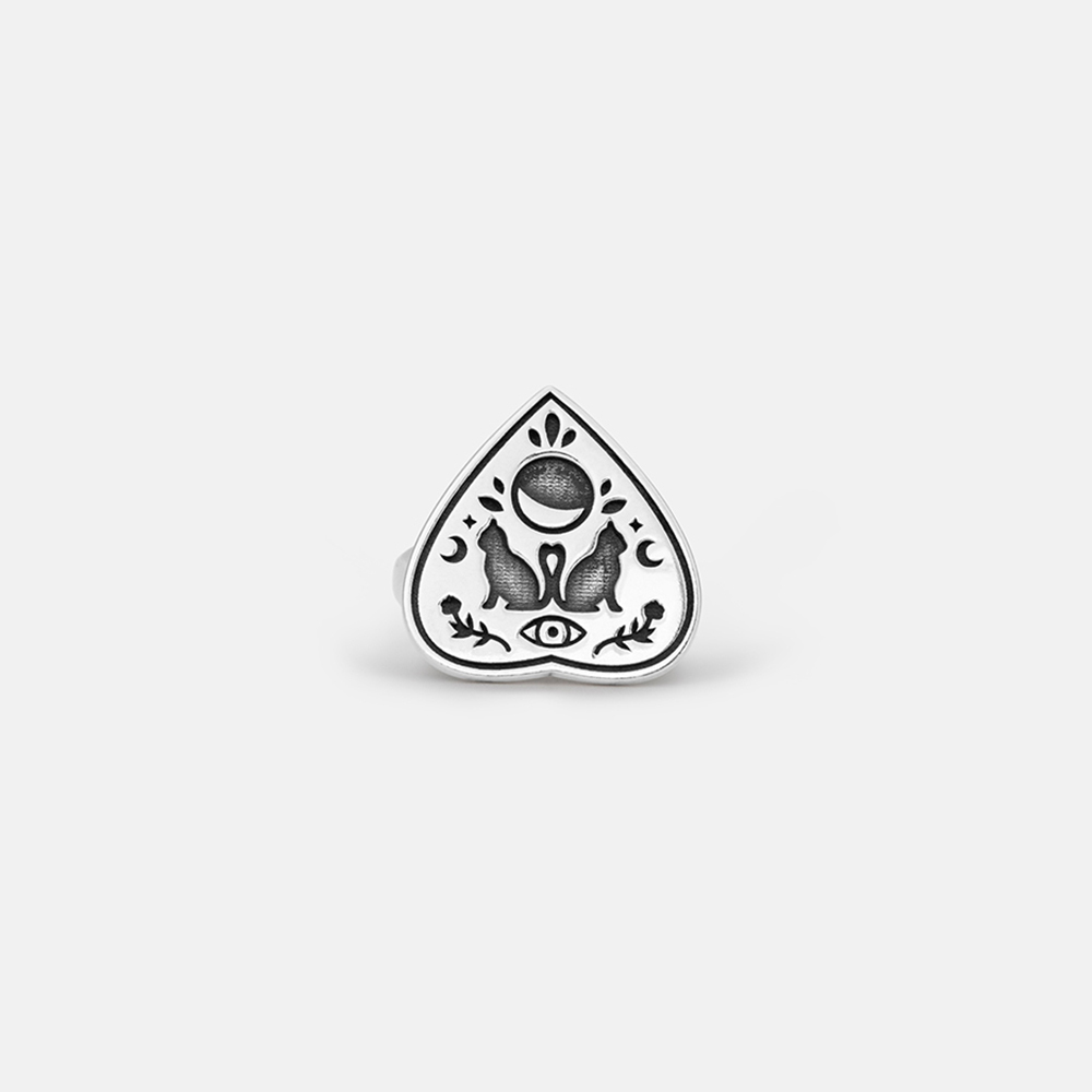 Purplehecate Cat Ouija Sterling Silver Ring