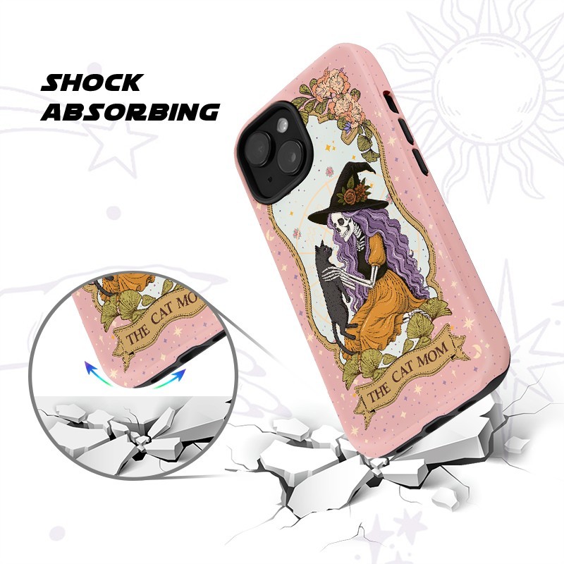 Purplehecate The Skeleton Witch Cat Mom Ancient Mirror Phone Case