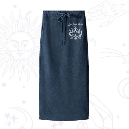 Purplehecate Live Laugh Lucifer Washed Drawstring Long Skirt