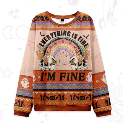 Purplehecate Everything Is Fine Ugly Halloween Sweatshirts