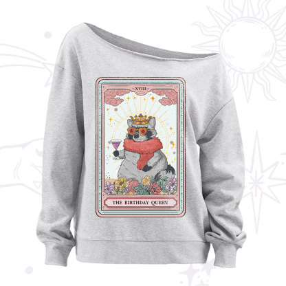Purplehecate The Birthday Queen Tarot Off The Shoulder Sweatshirt