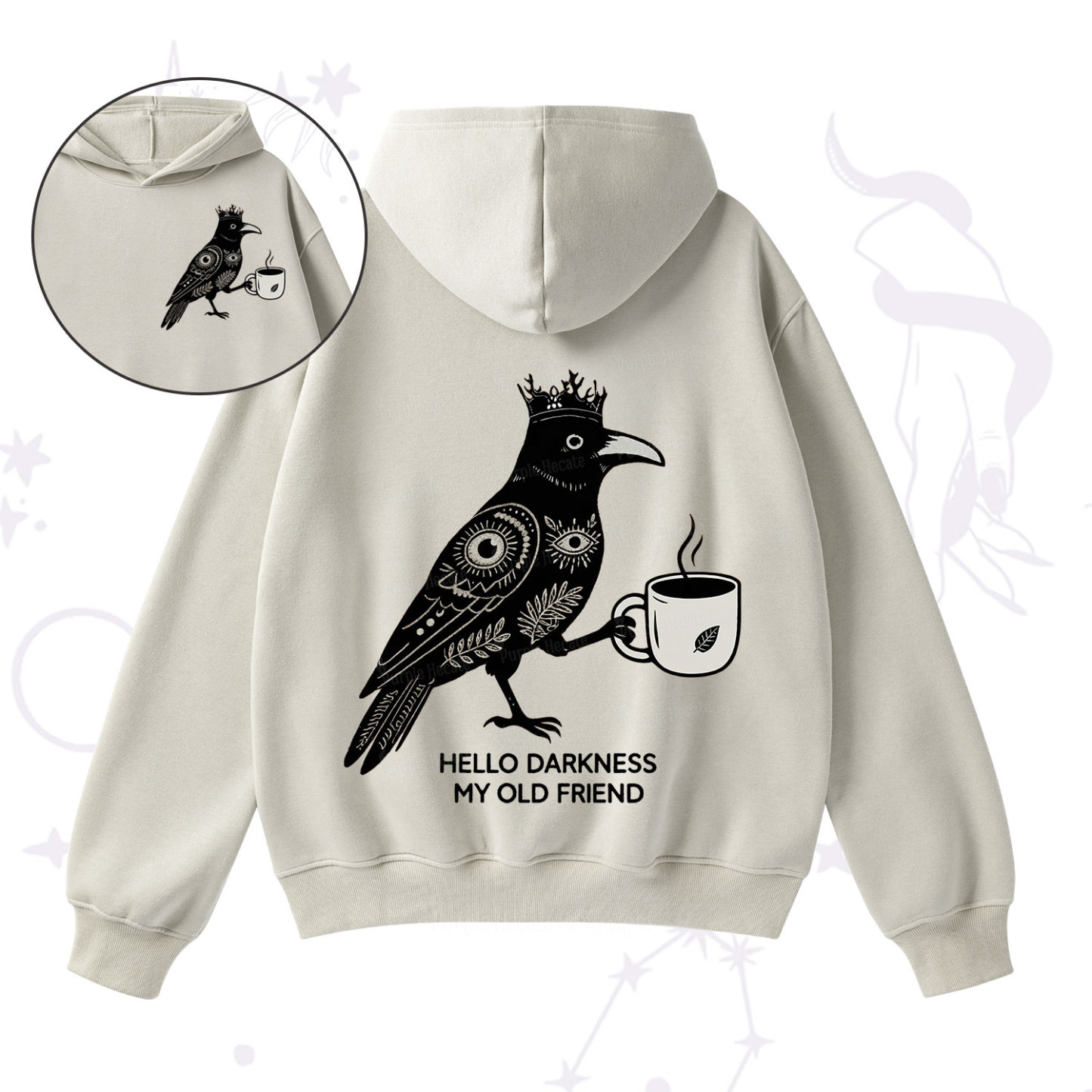 Purplehecate Hello Darkness My Old Friend Fleece Hoodie Suit