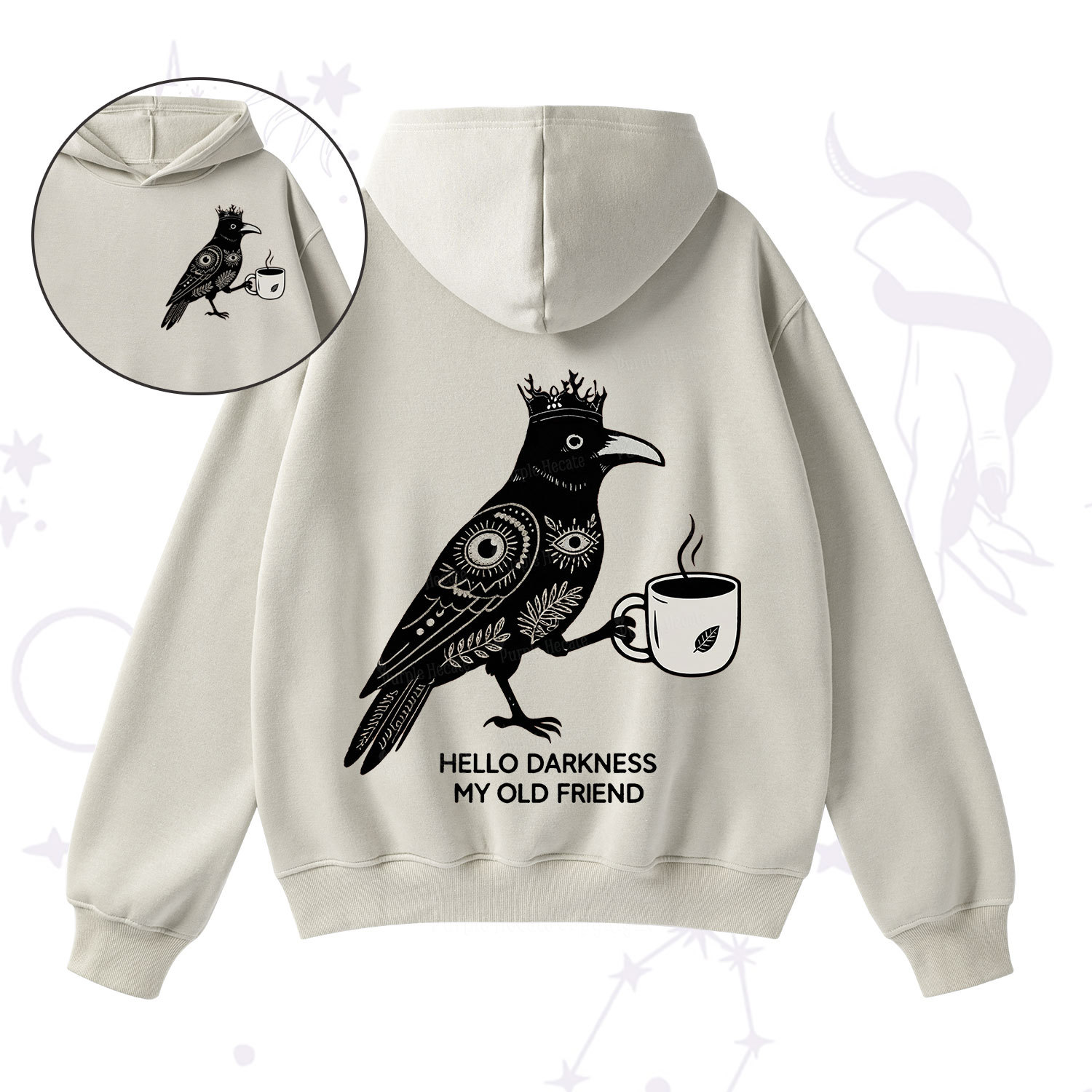 Purplehecate Hello Darkness My Old Friend Fleece Hoodie Suit