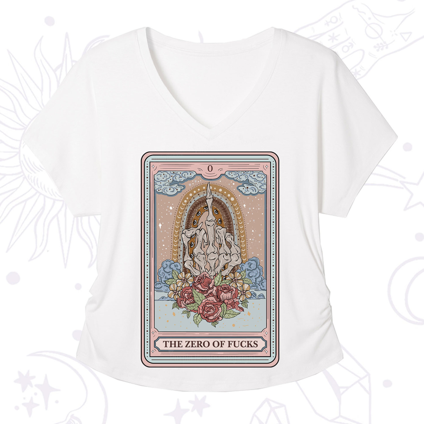 Purplehecate The Zero Of Fucks Tarot V-Neck T-Shirt