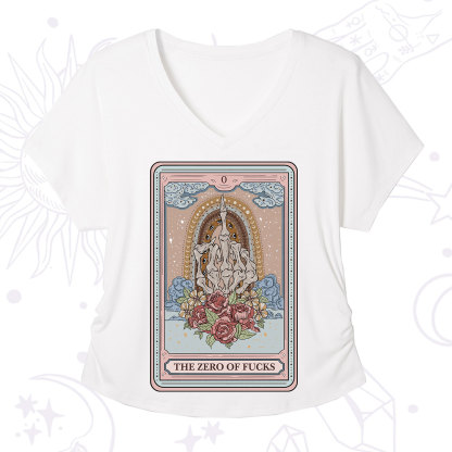 Purplehecate The Zero Of Fucks Tarot V-Neck T-Shirt