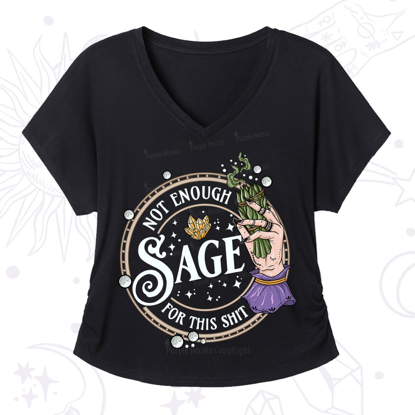 Purplehecate Not Enough Smudge for This Shit V-Neck T-Shirt