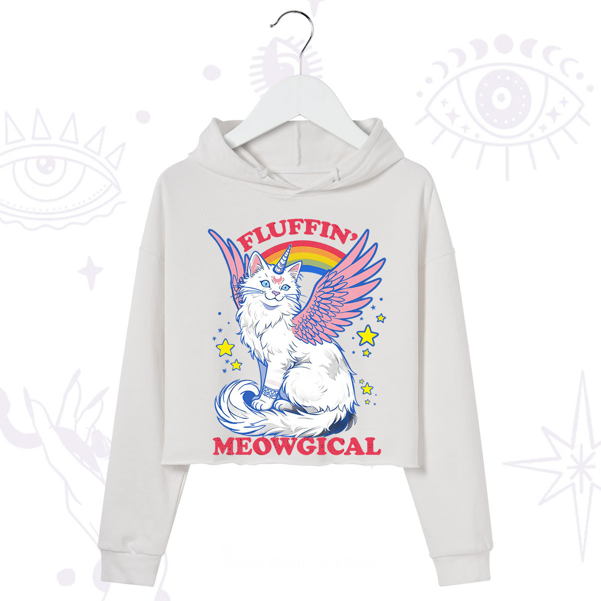 Purplehecate Fluffin Meowgical Crop Hoodie