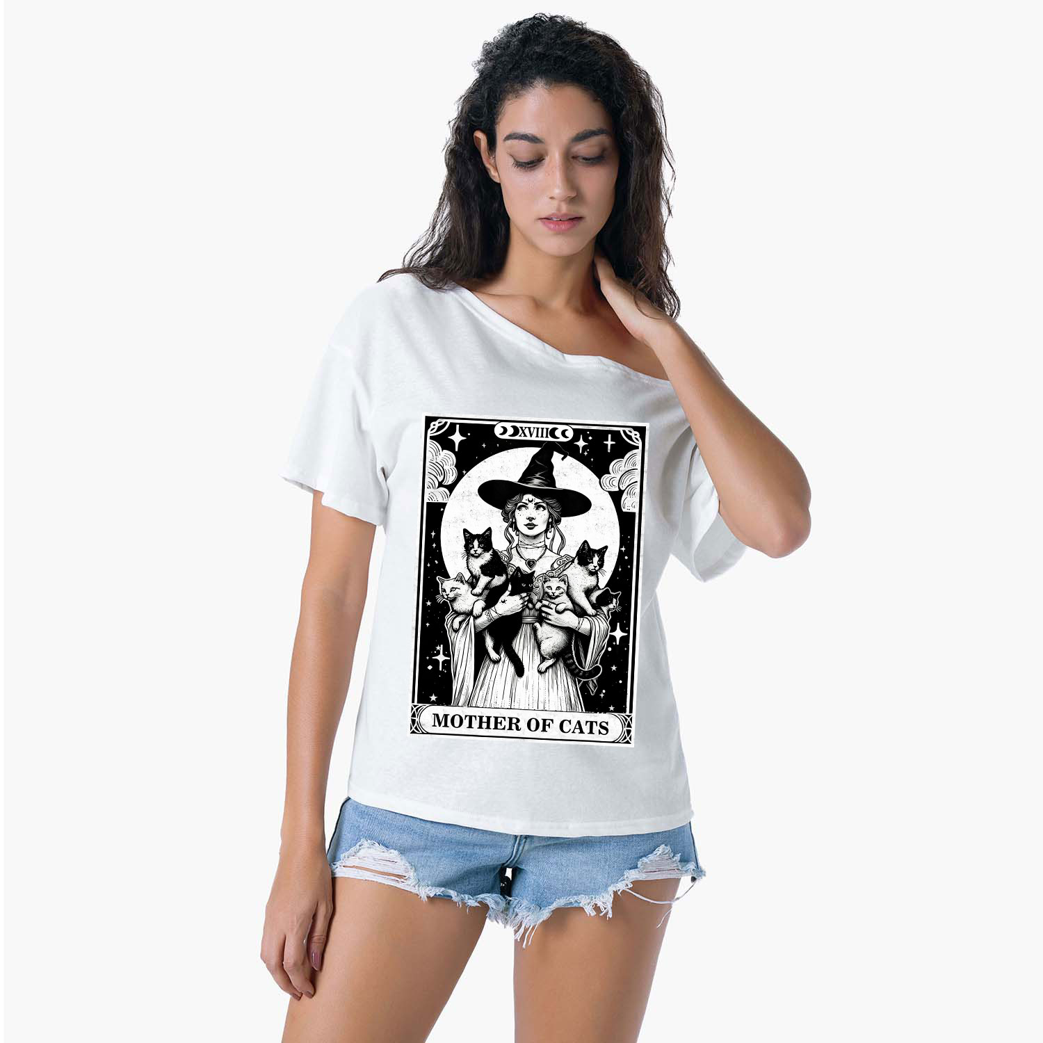 Purplehecate The Mother of Cats Tarot One Shoulder T-Shirt