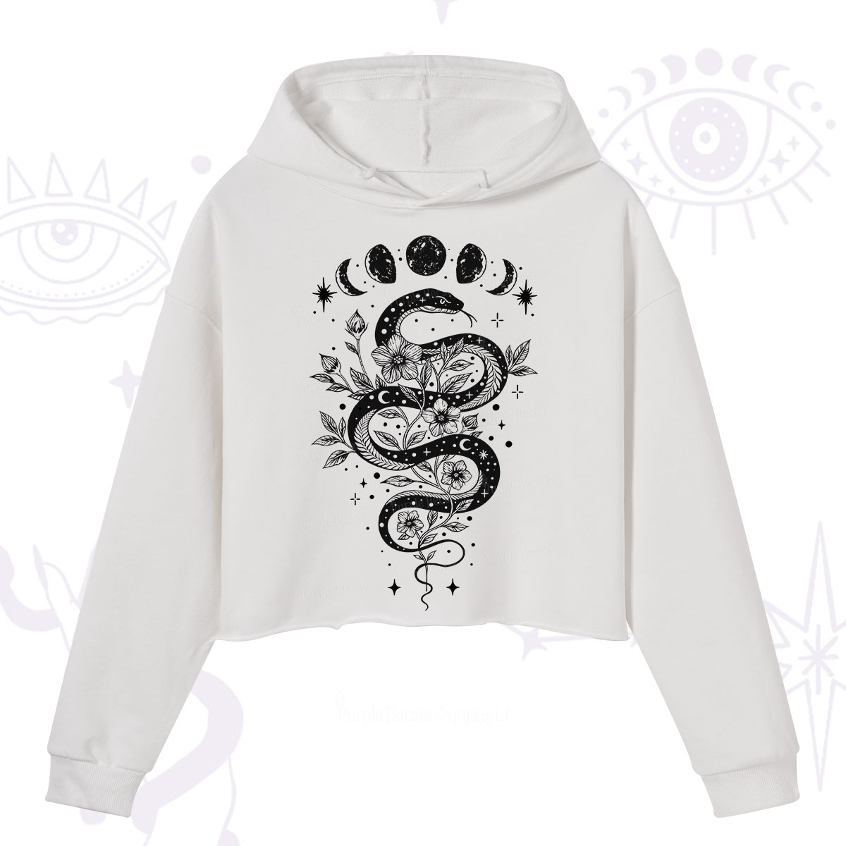 Purplehecate Serpent Spell Crop Hoodie