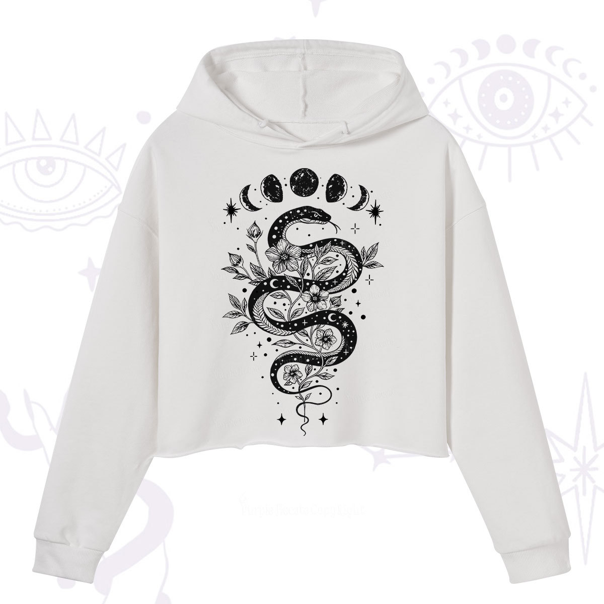 Purplehecate Serpent Spell Crop Hoodie