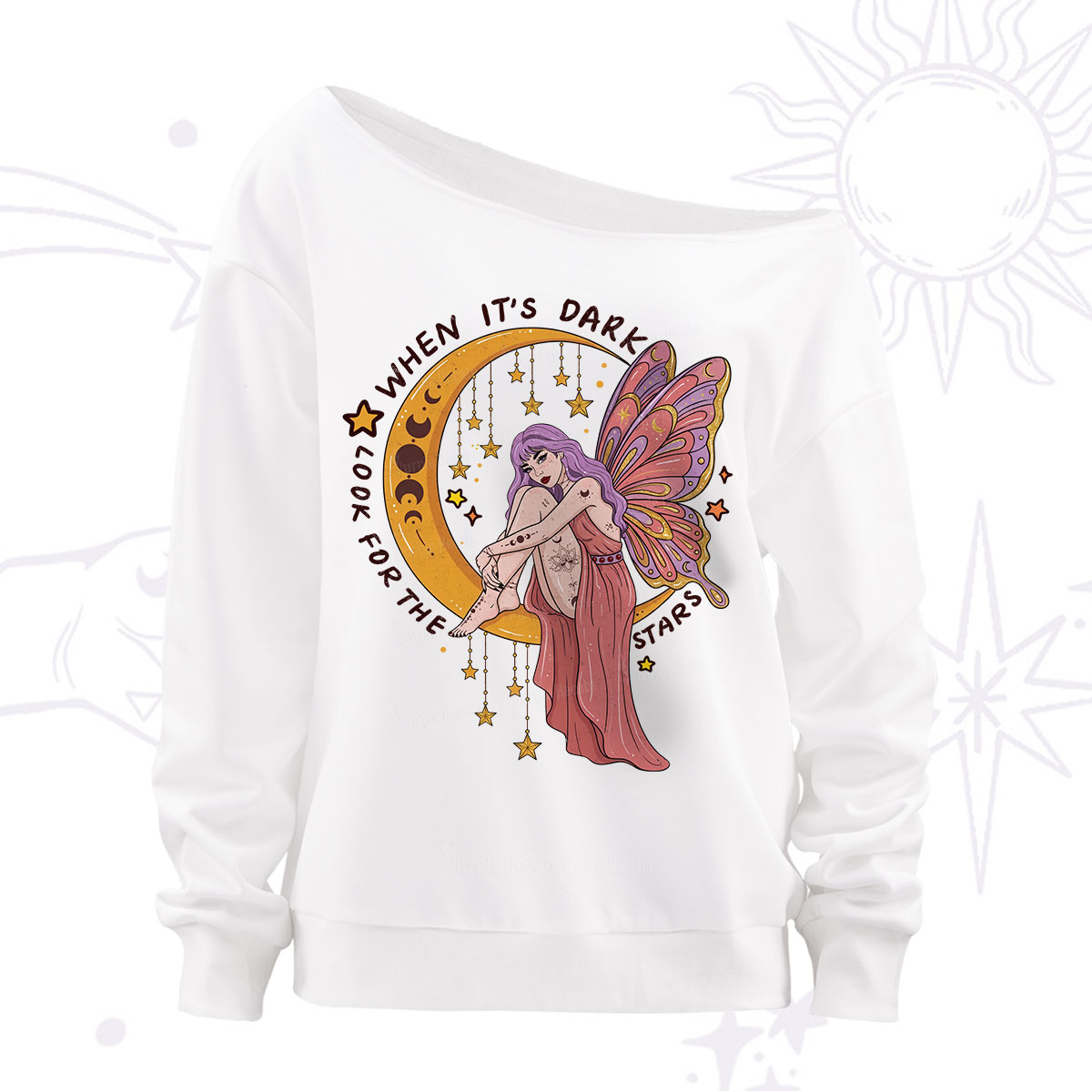 Purplehecate Look For The Stars Off The Shoulder Sweatshirt