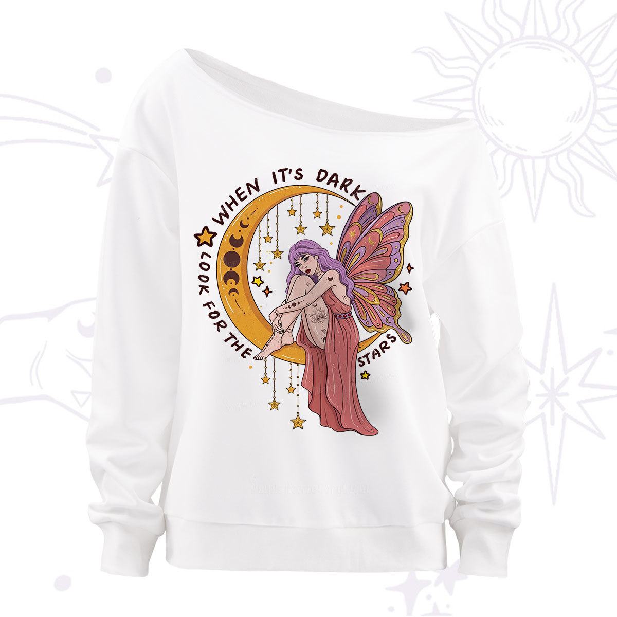 Purplehecate Look For The Stars Off The Shoulder Sweatshirt