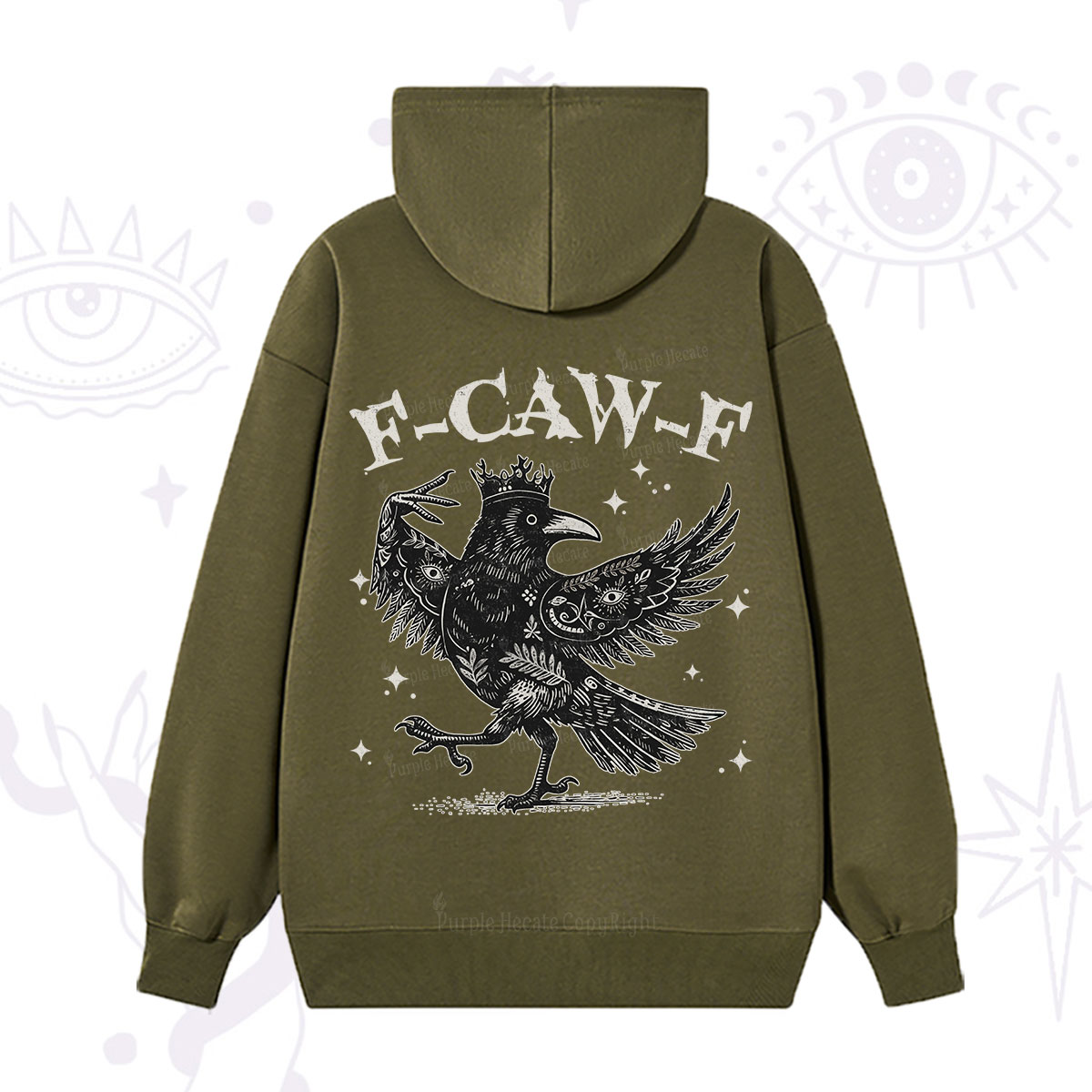 Purplehecate F-caw-f Funny Crow Hoodie