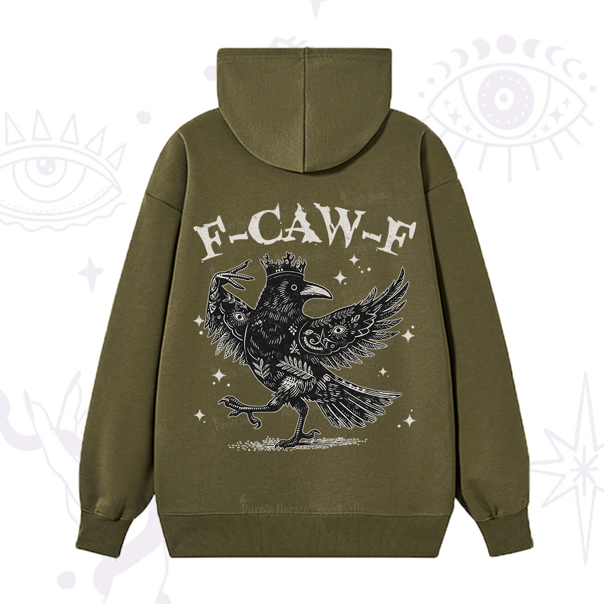 Purplehecate F-caw-f Funny Crow Hoodie
