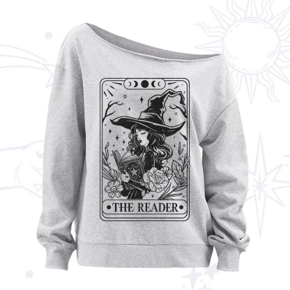 Purplehecate The Witch Reader Tarot Off The Shoulder Sweatshirt