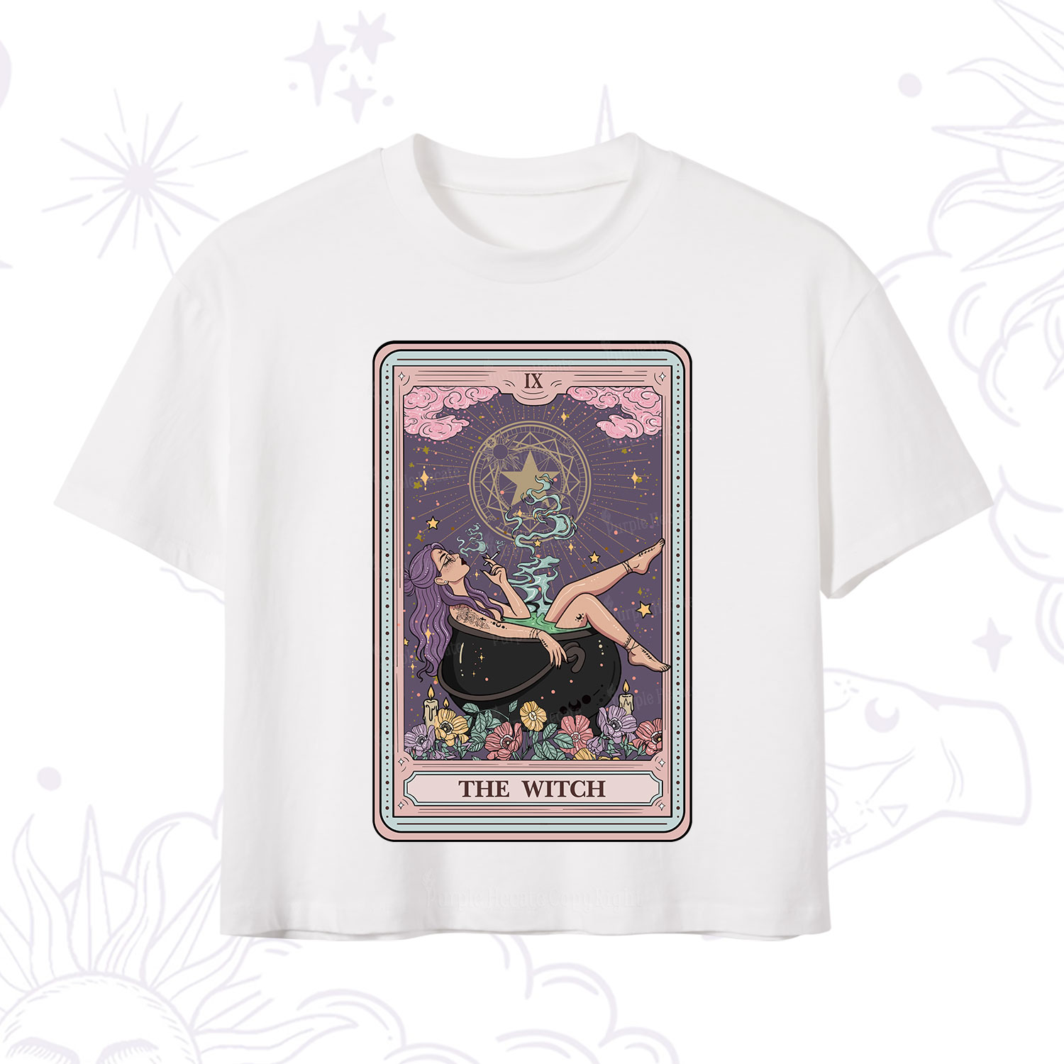 Purplehecate The Witch Tarot Card Crop T-Shirt
