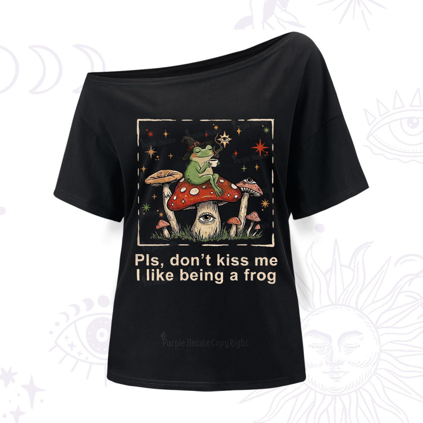 Purplehecate Please Don't Kiss Me I like Being A Frog One Shoulder T-Shir
