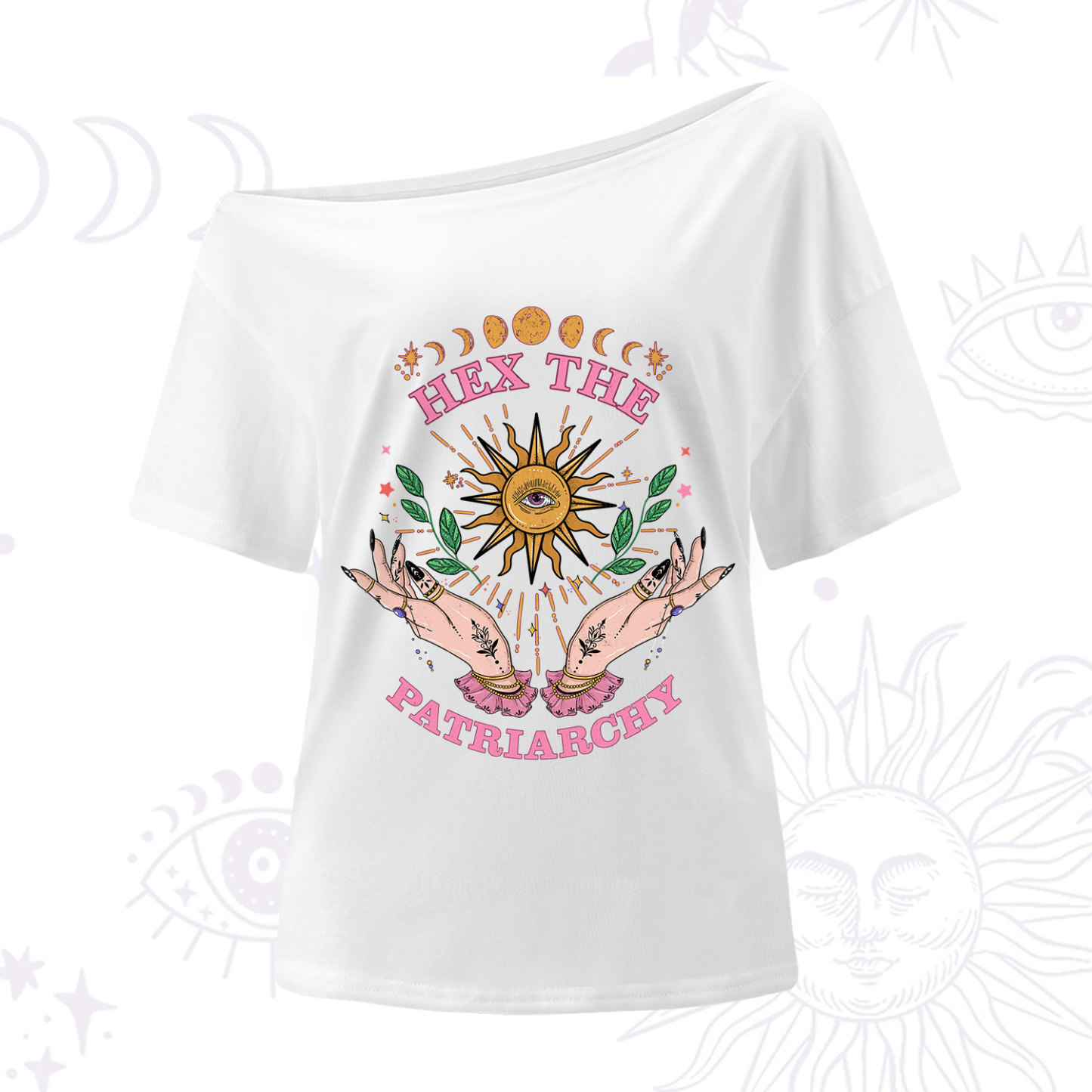 Purplehecate Hex The Patriarchy Witchy One Shoulder T-Shirt
