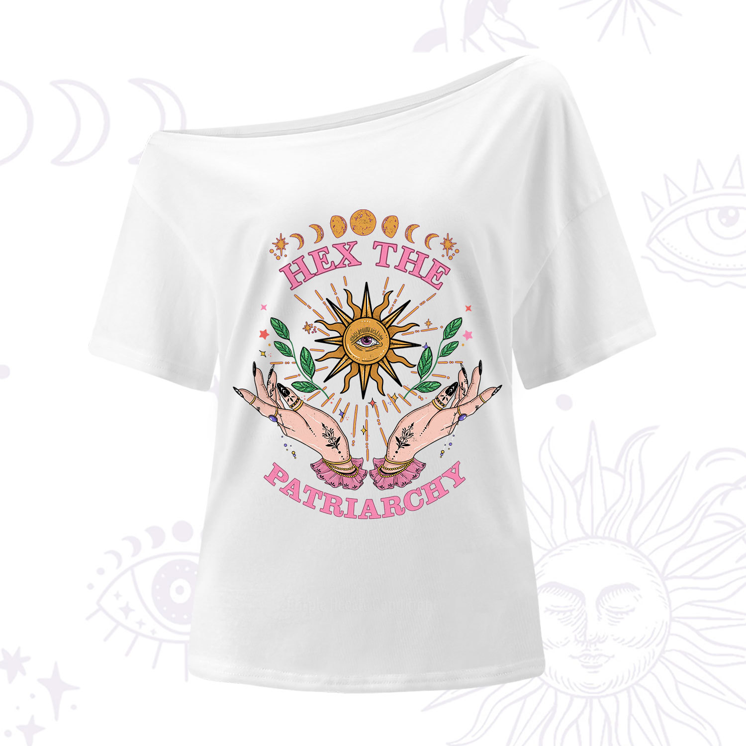 Purplehecate Hex The Patriarchy Witchy One Shoulder T-Shirt