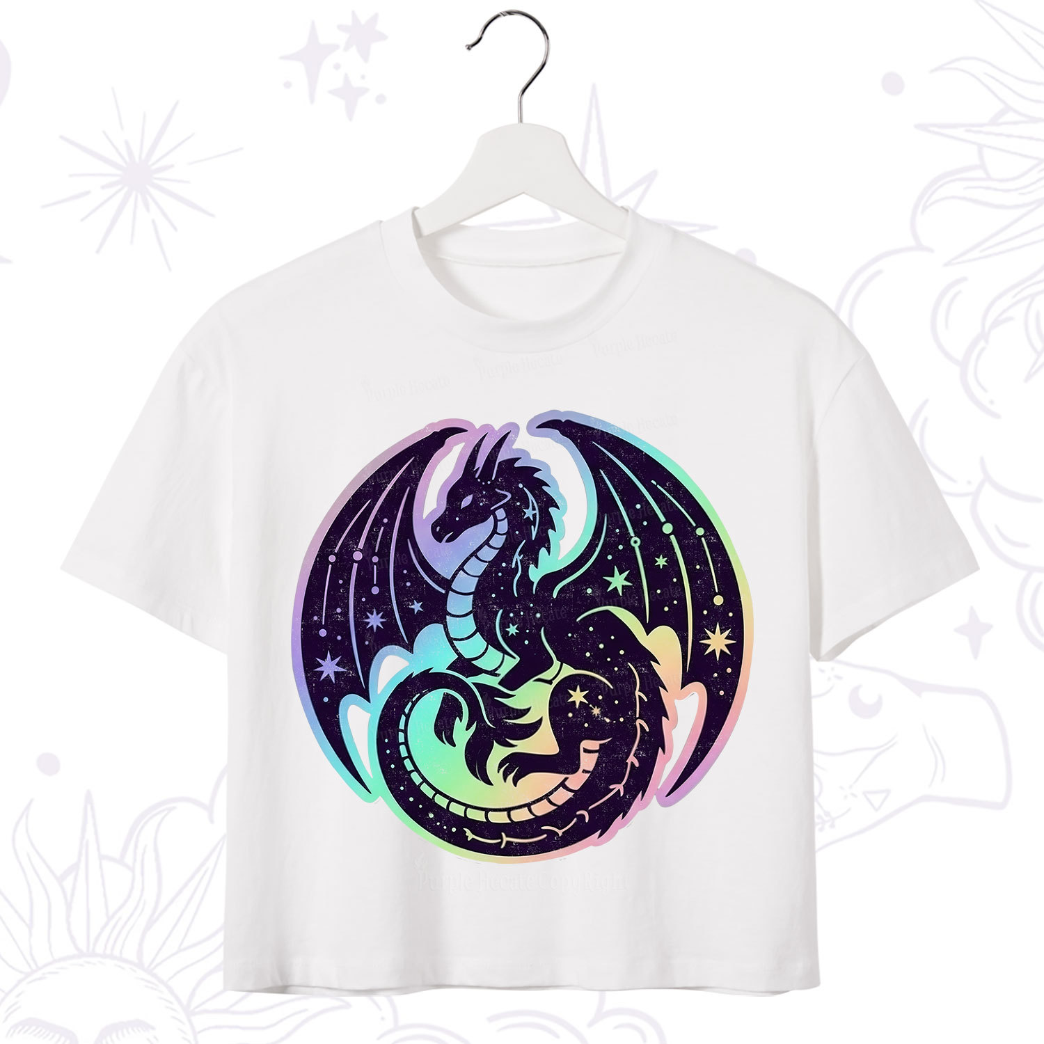Purplehecate Cosmic Dragon Crop T-Shirt