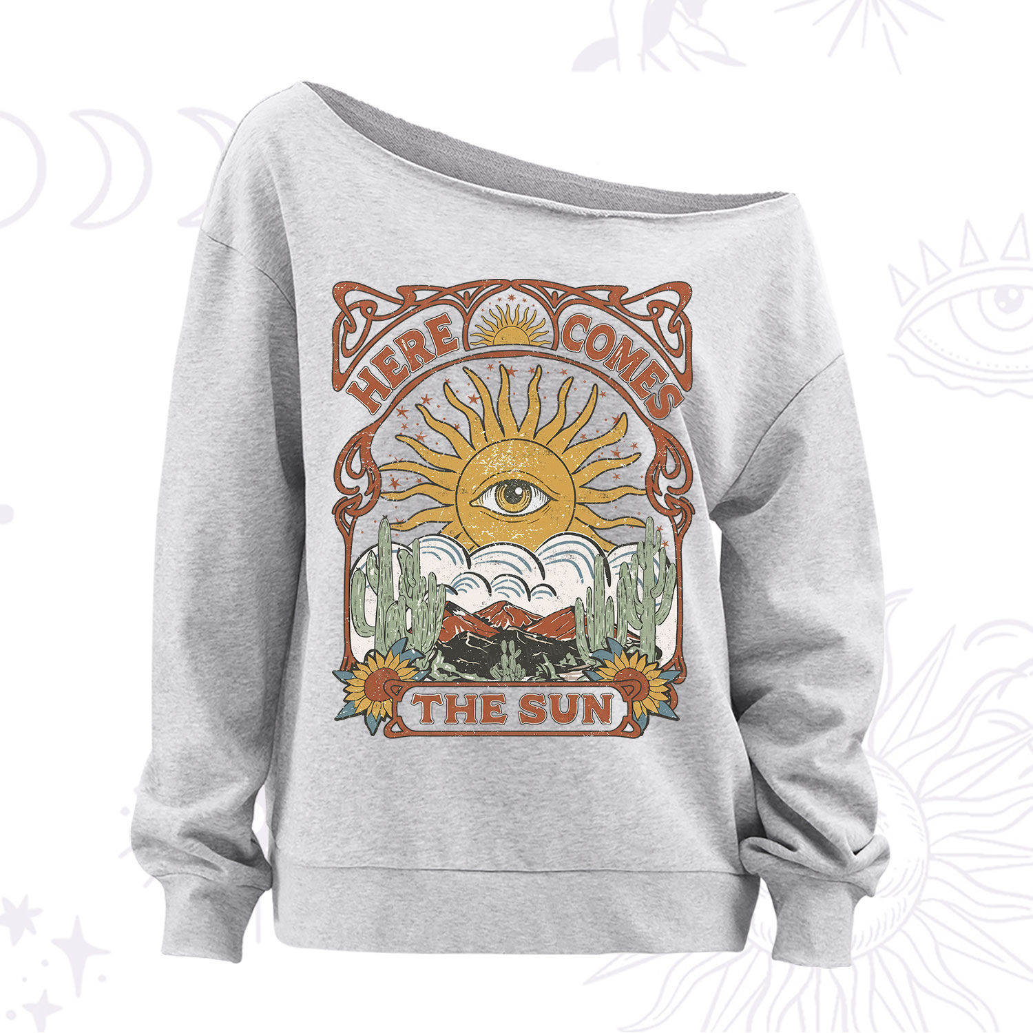 Purplehecate Here Comes The Sun Off The Shoulder Sweatshirt