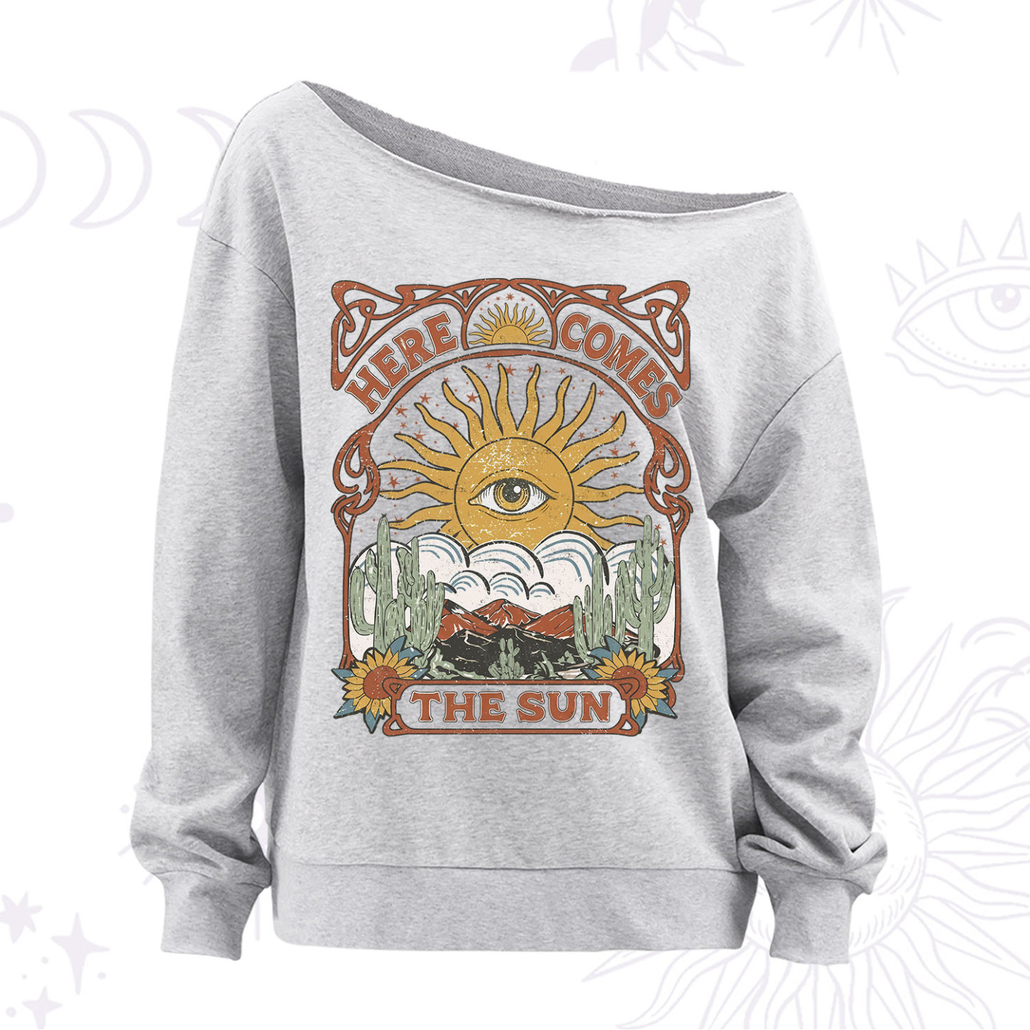 Purplehecate Here Comes The Sun Off The Shoulder Sweatshirt