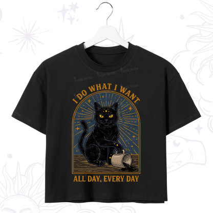 Purplehecate I Do What I What All Day Crop T-Shirt