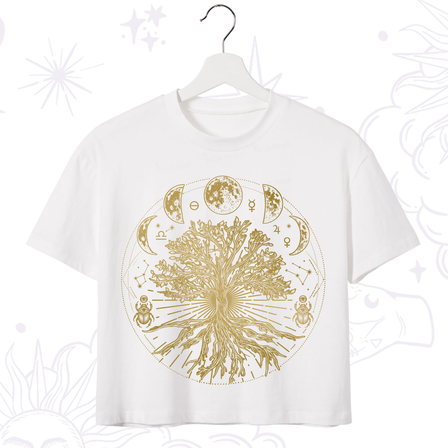 Purplehecate Tree Of Lif Crop T-Shirt