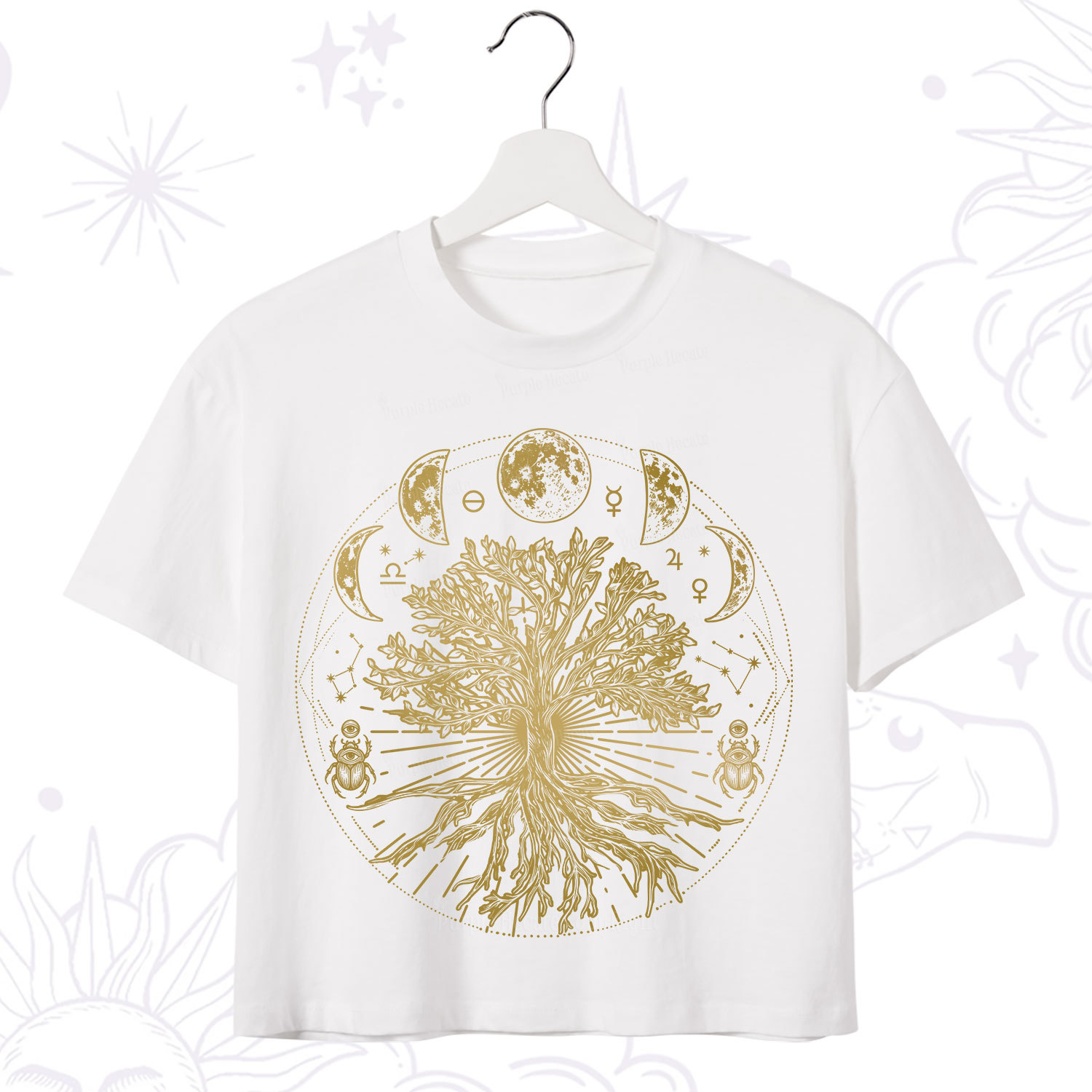 Purplehecate Tree Of Lif Crop T-Shirt