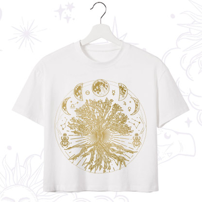 Purplehecate Tree Of Lif Crop T-Shirt