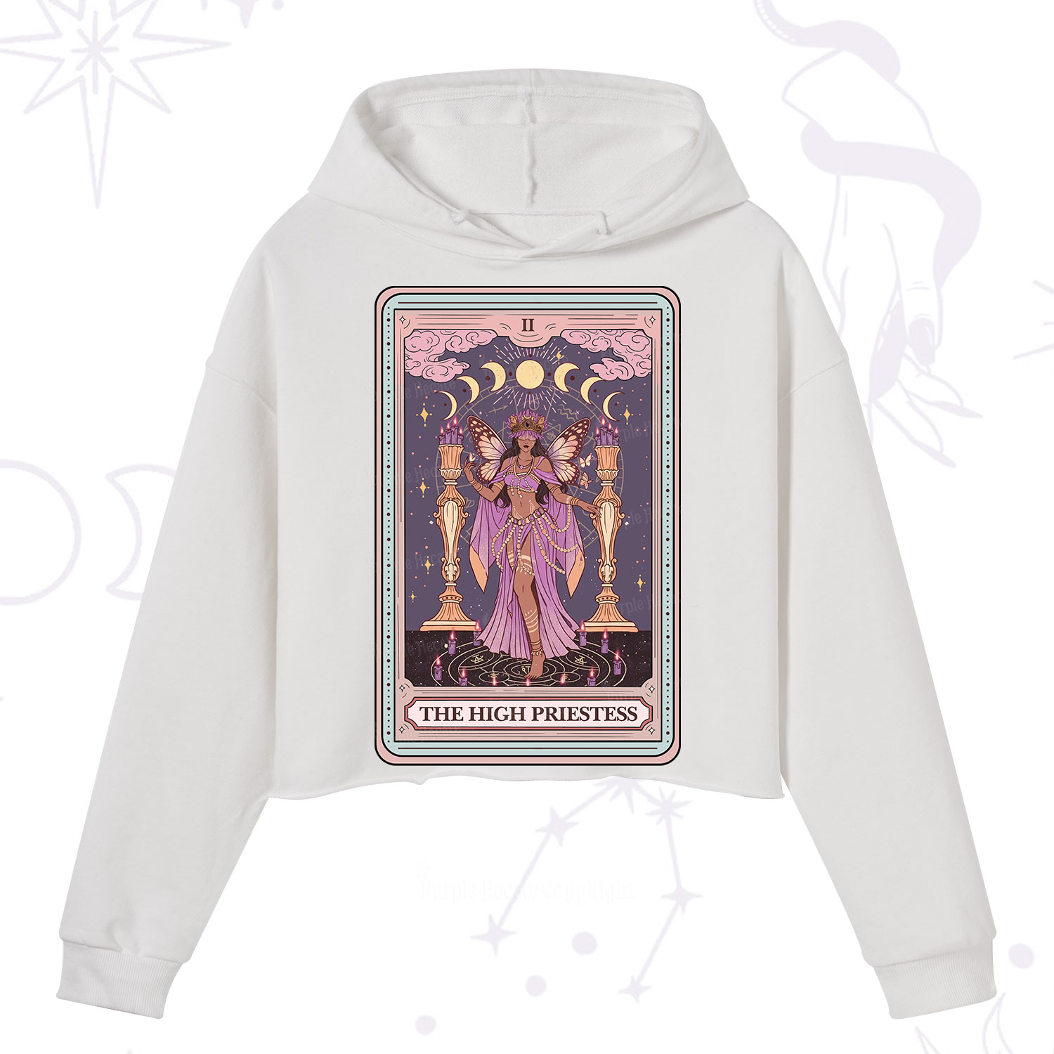 Purplehecate The Mystic High Priestess Crop Hoodie