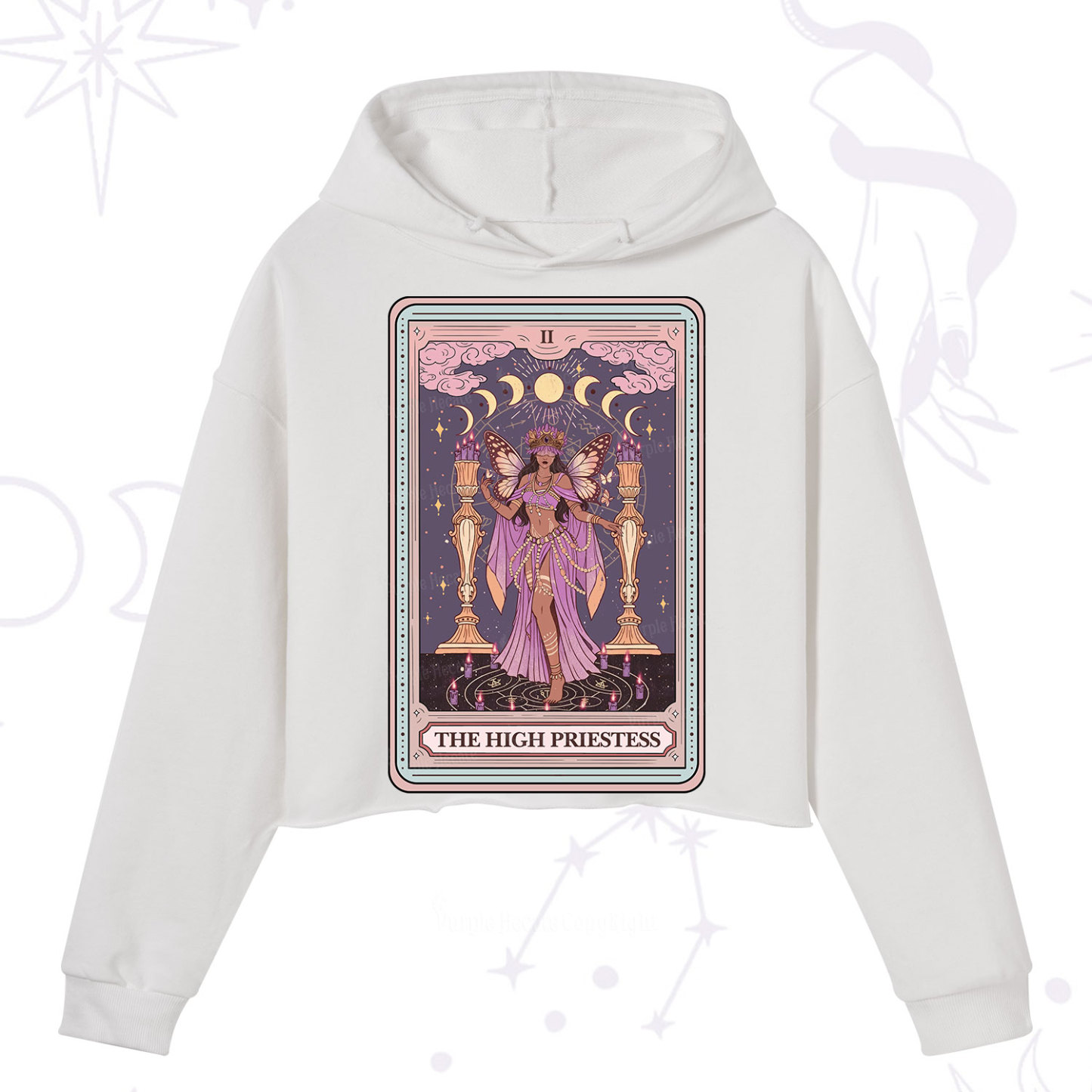 Purplehecate The Mystic High Priestess Crop Hoodie