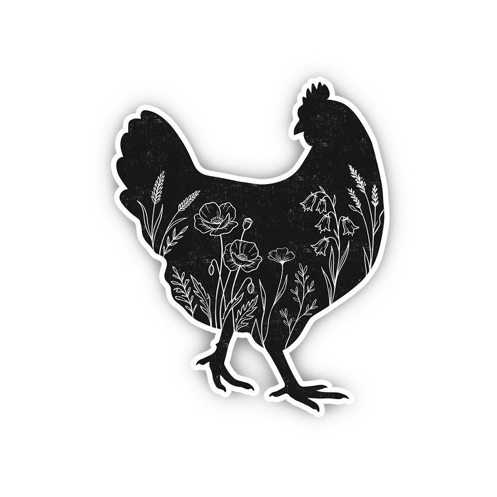 Purplehecate Floral Chicken Sticker