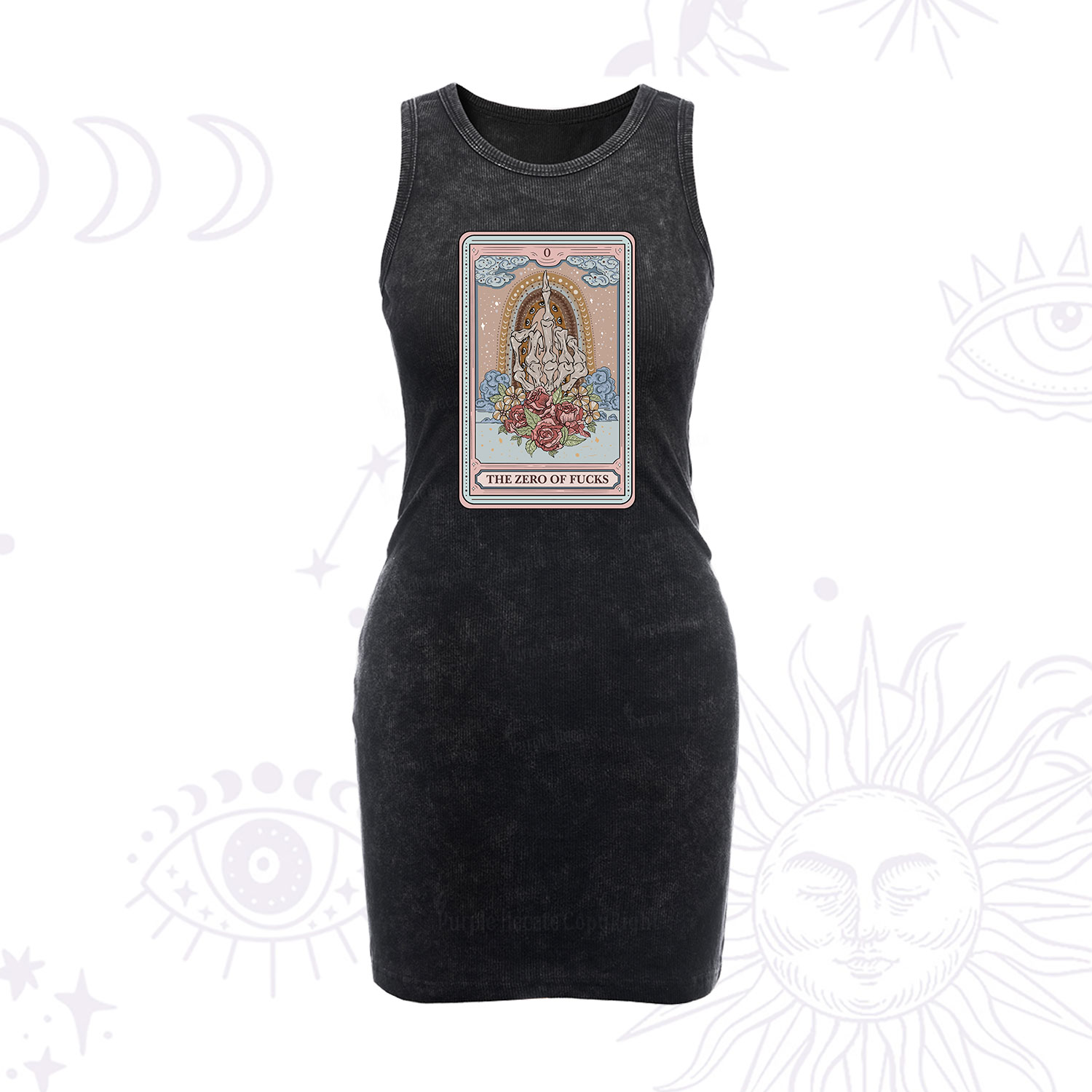 Purplehecate The Zero Of Fucks Tarot Vintage Bodycon Tank Dress