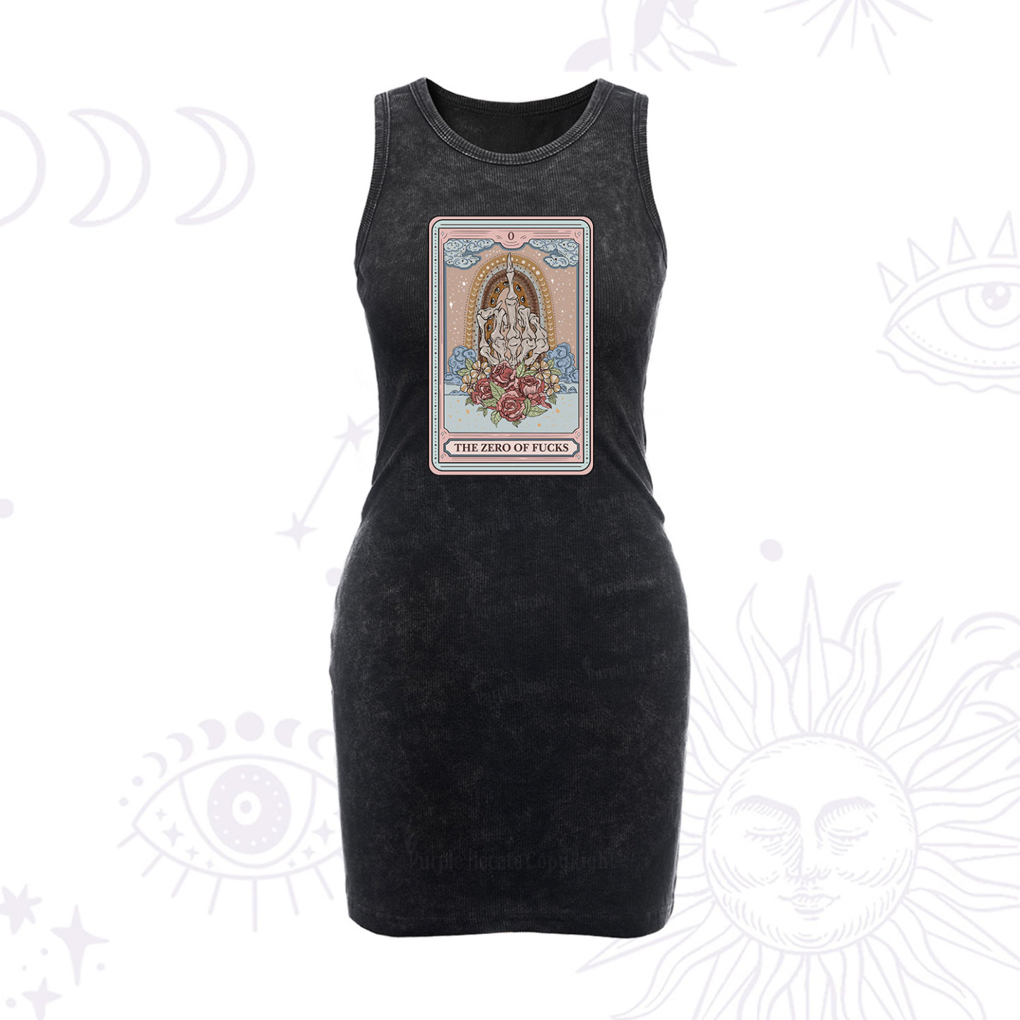 Purplehecate The Zero Of Fucks Tarot Vintage Bodycon Tank Dress