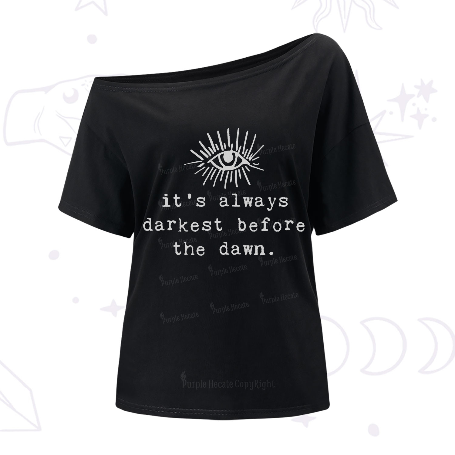 Purplehecate It's Always Darkest Before Dawn One Shoulder T-Shirt