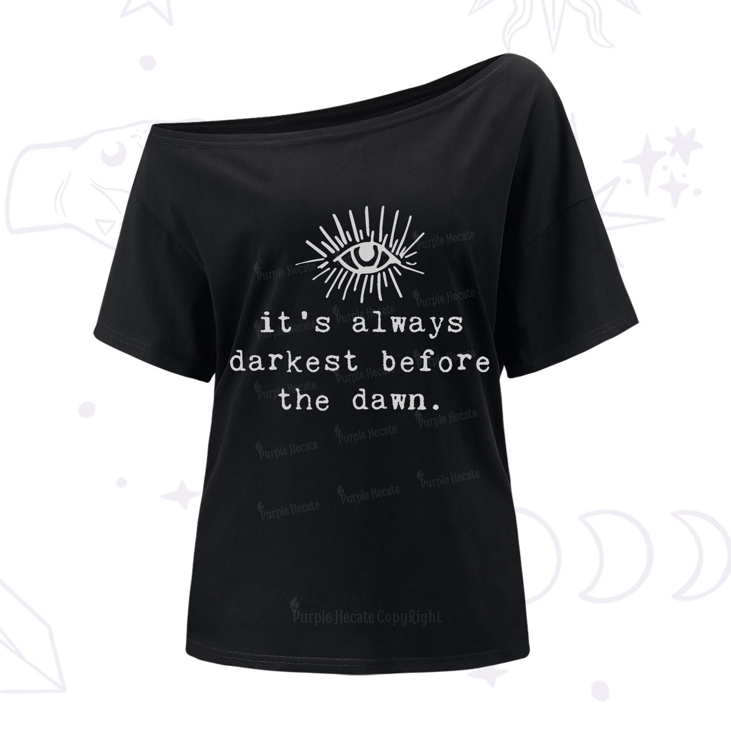 Purplehecate It's Always Darkest Before Dawn One Shoulder T-Shirt