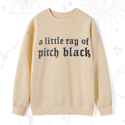 Purplehecate A Little ray of Pitch Black Embroidered Sweatshirt