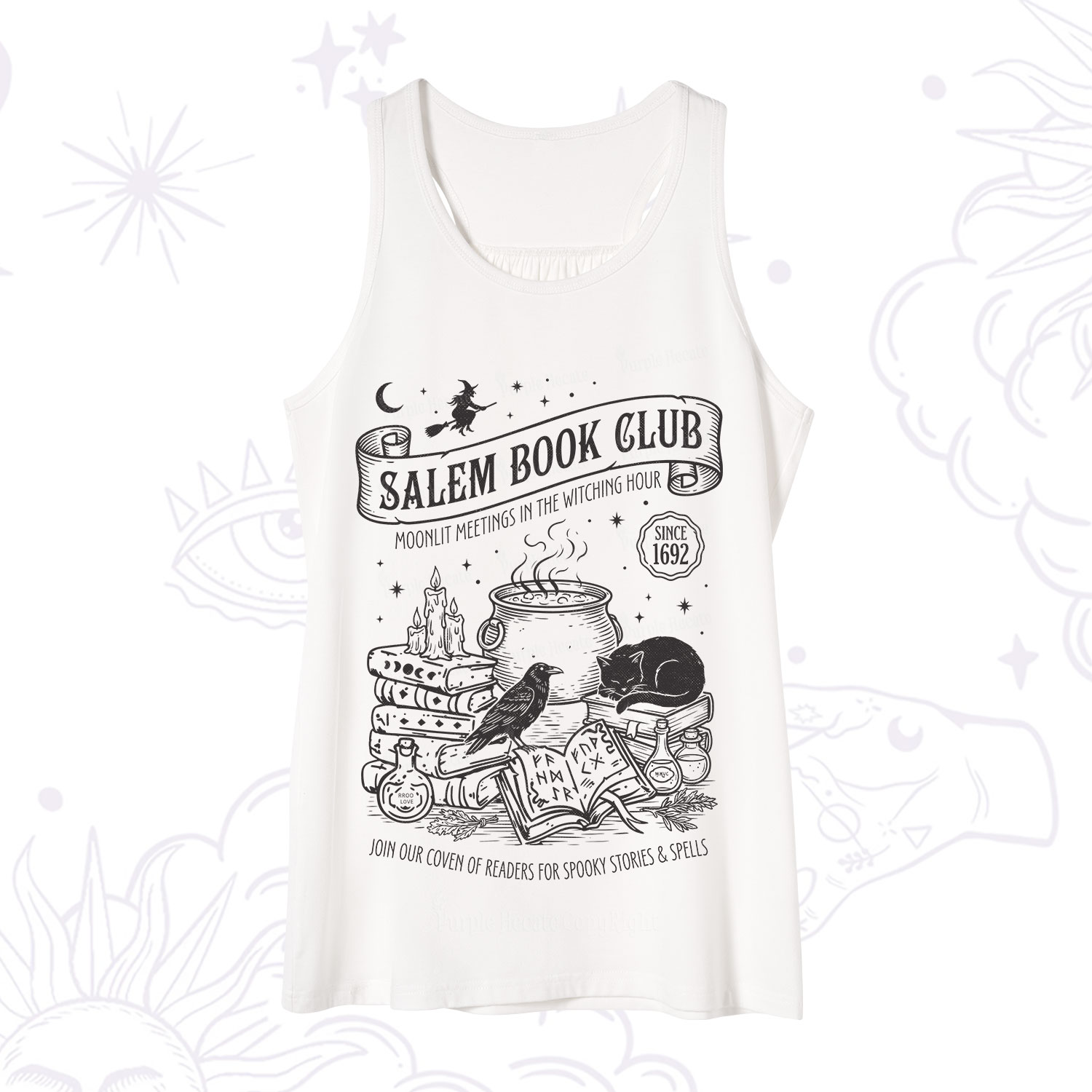 Purplehecate Salem Witch Book Club Tank