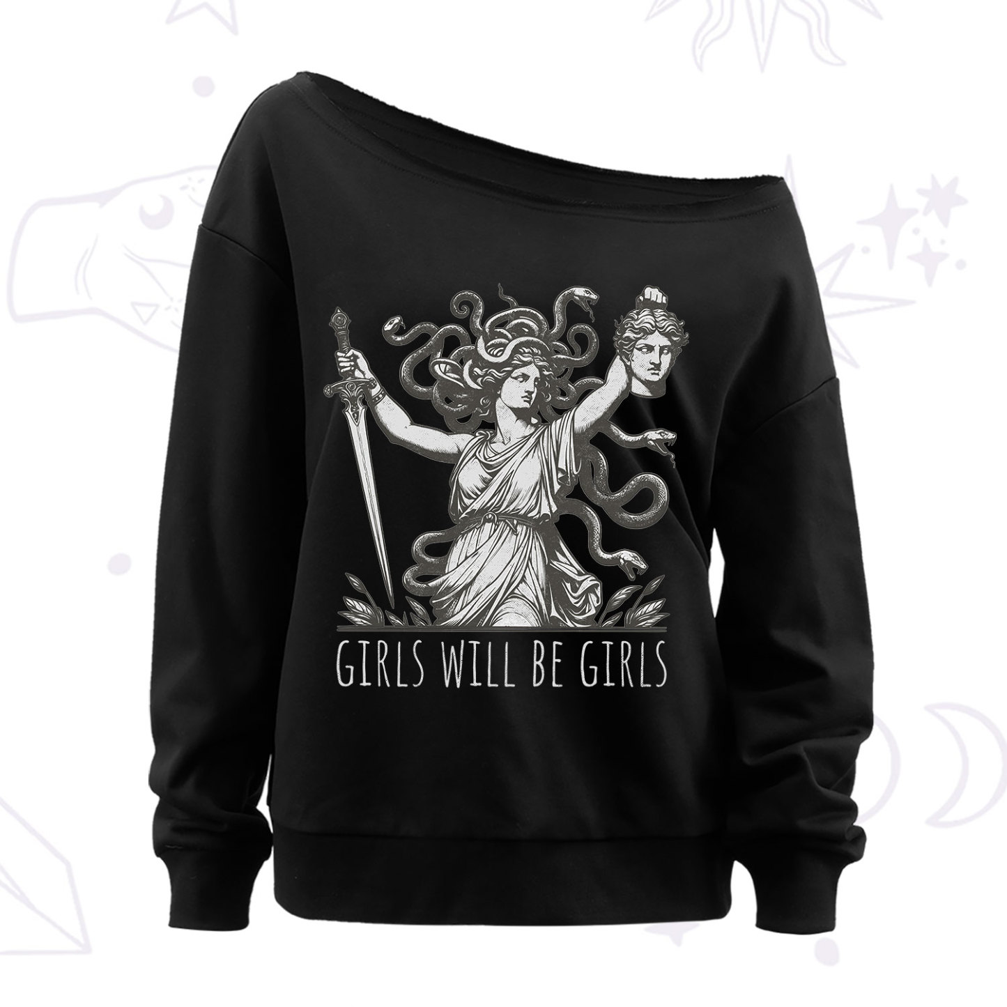 Purplehecate Girls Will Be Girls Medusa Off The Shoulder Sweat