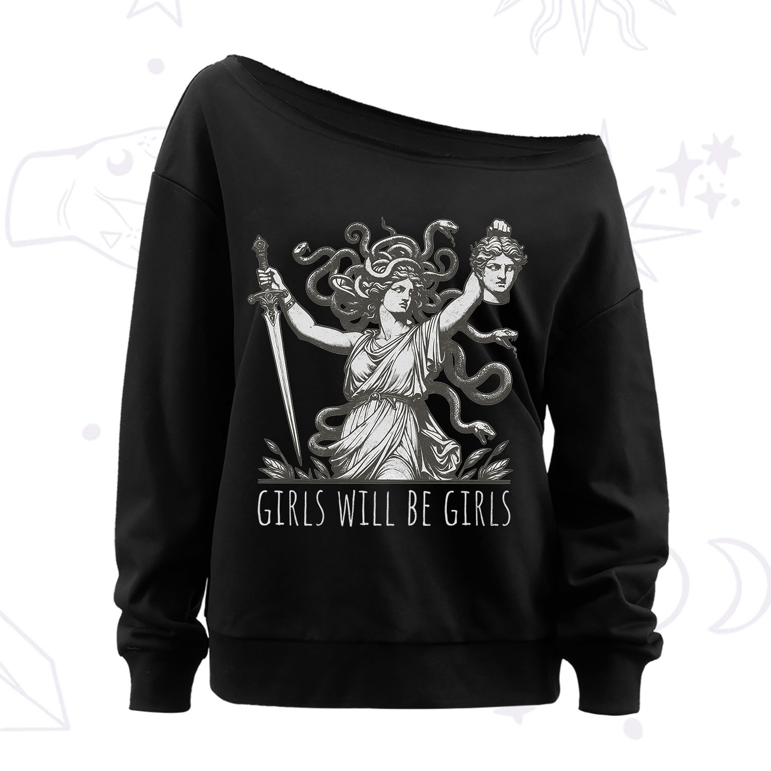 Purplehecate Girls Will Be Girls Medusa Off The Shoulder Sweat