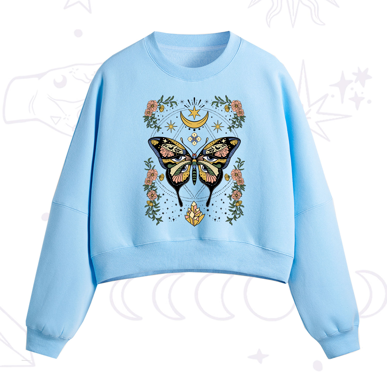 Purplehecate I Am Opening Crop Sweatshirt