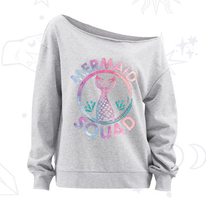 Purplehecate Mermaid Squad Off The Shoulder Sweatshirt