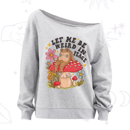 Purplehecate Let Me Be Weird In Peace Toad Off The Shoulder Sweatshirt