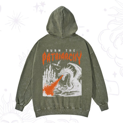 Purplehecate Burn the Patriarchy Dragon Washed Hoodie