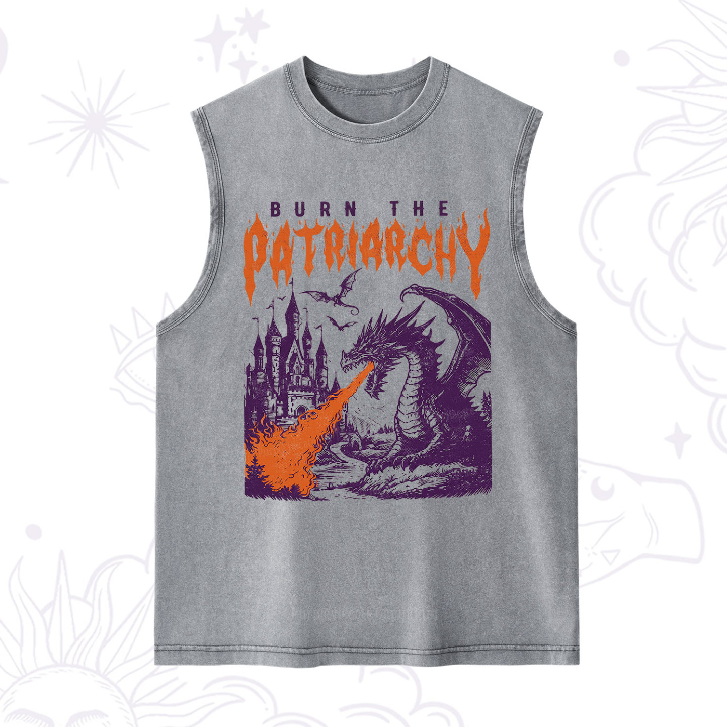 Purplehecate Burn the Patriarchy Dragon Washed Tank