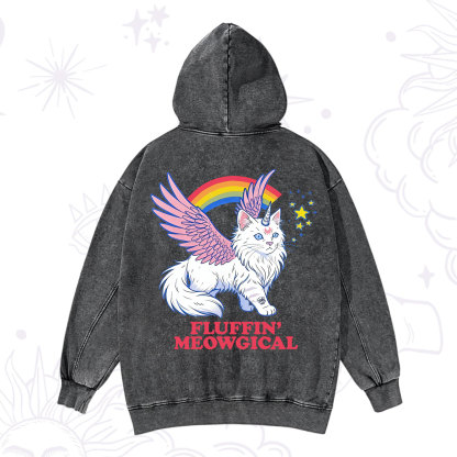 Purplehecate Fluffin Meowgical Washed Hoodie